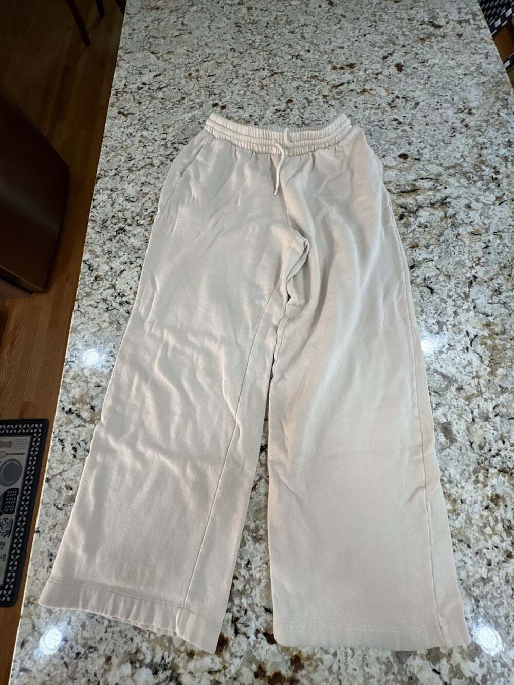 Old Navy SoComfy Wide Leg Sweatpants Size S Cream Drawstring Lounge